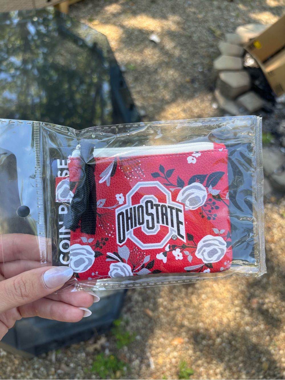 Ohio State Red Floral Coin Purse